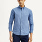 Men's Solid Overdyed Slim Fit Shirt - Front View