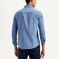 Men's Solid Overdyed Slim Fit Shirt - Back View