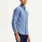 Men's Solid Overdyed Slim Fit Shirt - Side View