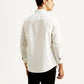 Men's Solid White Slim Fit Oxford Shirt - Back View