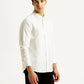 Men's Solid White Slim Fit Oxford Shirt - Side View