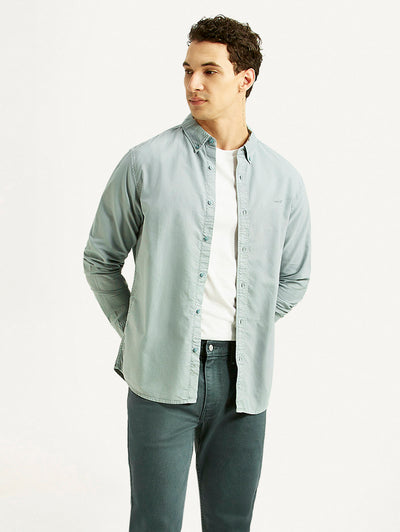 Men's Solid Light Blue Slim Fit Shirt