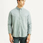 Men's Solid Light Blue Slim Fit Oxford Shirt - Front View