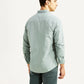 Men's Solid Light Blue Slim Fit Oxford Shirt - Back View