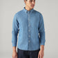 Men's Solid Slim Fit Linen Shirt - Front View