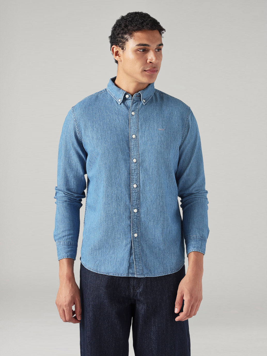 Men's Solid Slim Fit Linen Shirt - Front View