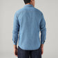 Men's Solid Slim Fit Linen Shirt - Back View