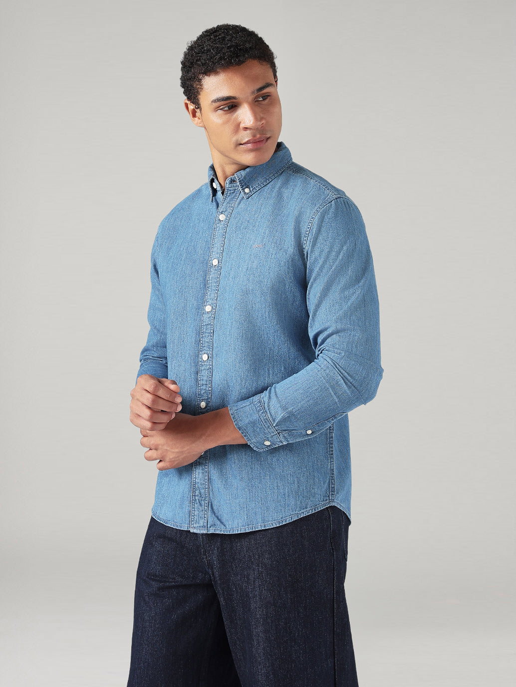 Men's Solid Slim Fit Linen Shirt - SIde View