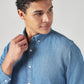 Men's Solid Slim Fit Linen Shirt - 20 View