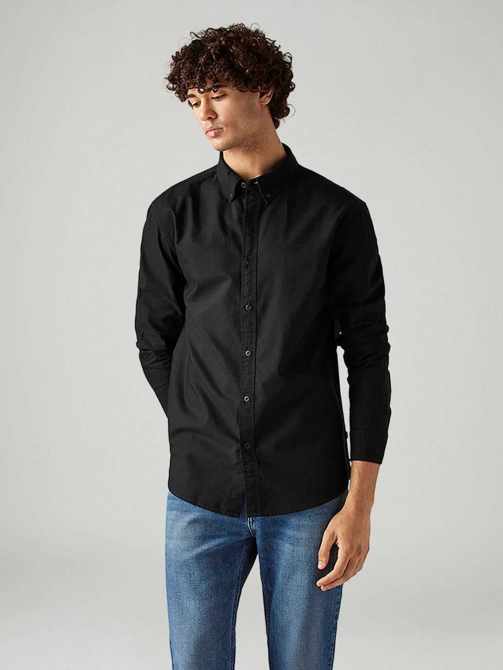 Men's Solid Slim Fit Oxford Shirt