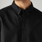 Men's Solid Slim Fit Oxford Shirt - Detail View