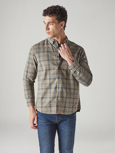 levi's Men's Checkered Slim Fit Overdyed Oxford Shirt-picture-32