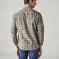 Men's Checkered Slim Fit Overdyed Oxford Shirt - Back View