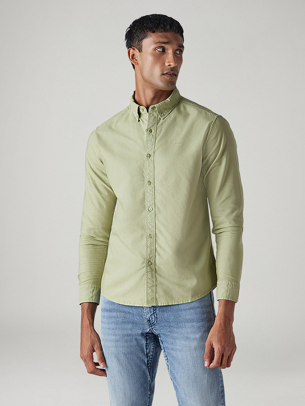 Men's Solid Slim Fit Oxford Shirt