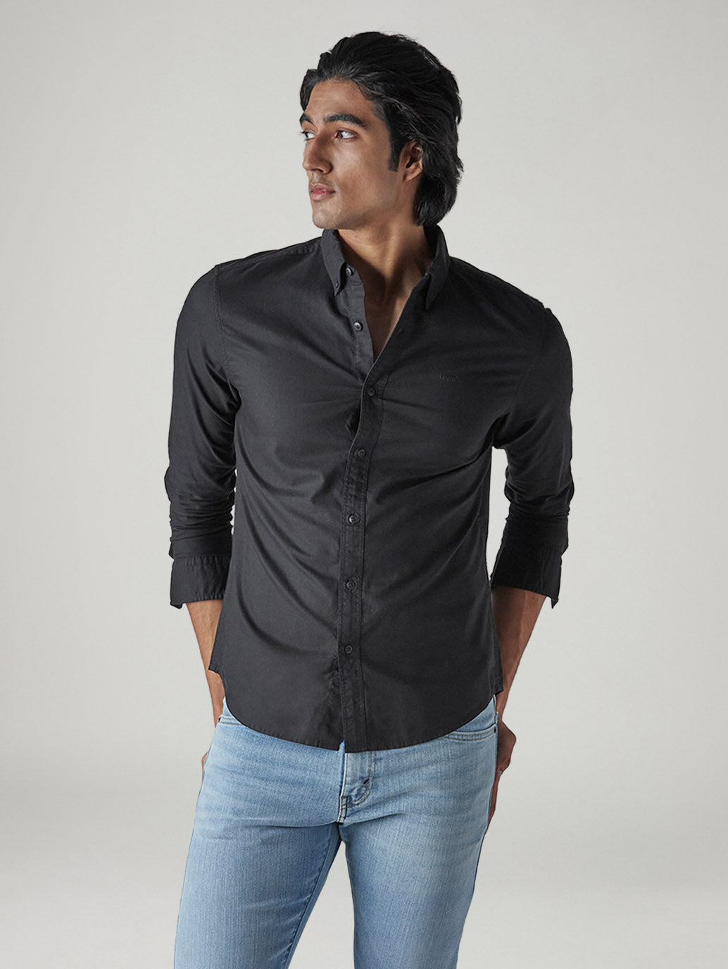 Men's Solid Slim Fit Oxford Shirt - Styleshot View
