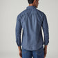 Men's Striped Slim Fit Oxford Overdyed Shirt - Back View