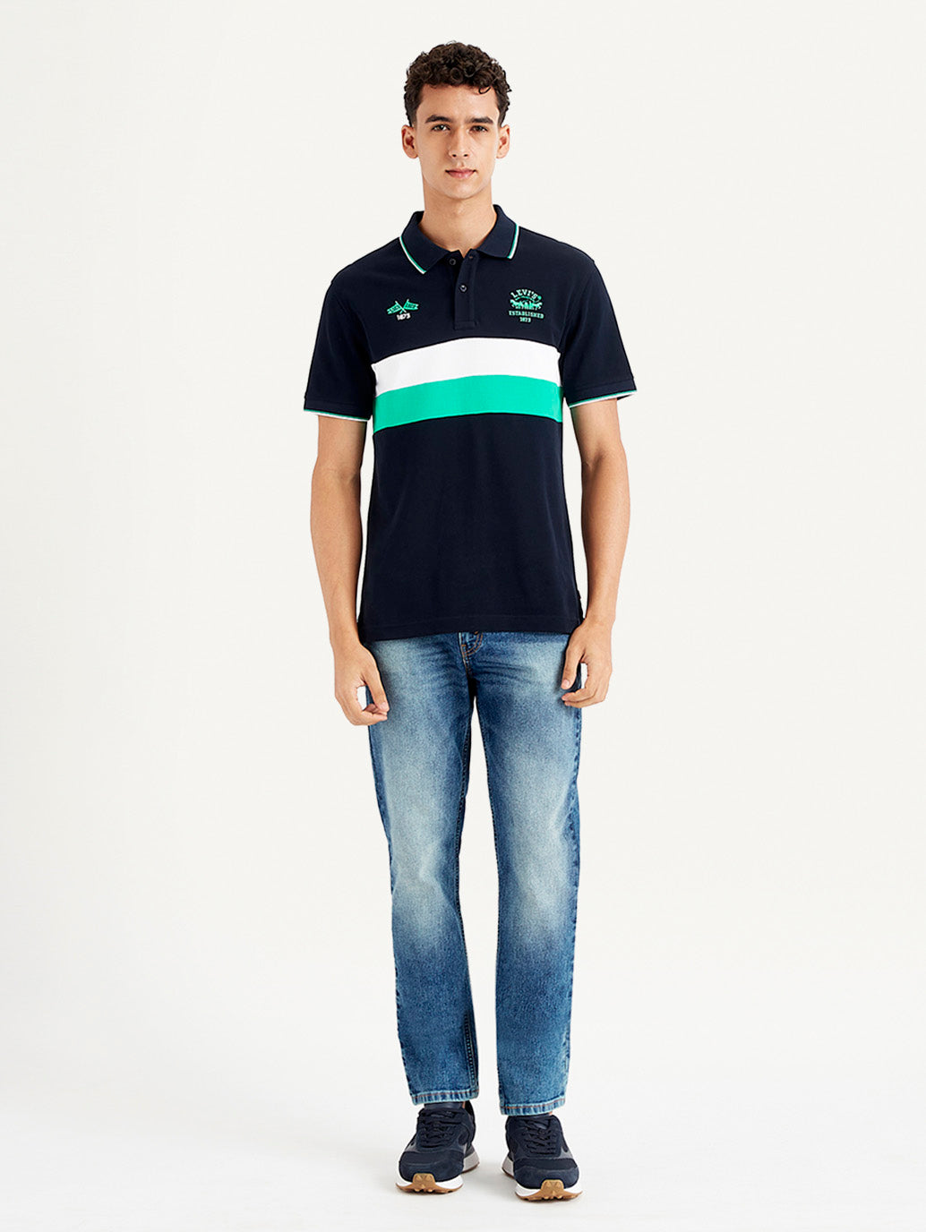 Men's Colorblock Slim Fit Polo T-Shirt