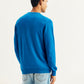 Men's Brand Logo Blue Crew Neck Sweater