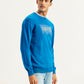 Men's Brand Logo Blue Crew Neck Sweater