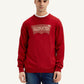 Men's Brand Logo Red Crew Neck Sweater