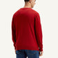 Men's Brand Logo Red Crew Neck Sweater