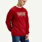 Men's Brand Logo Red Crew Neck Sweater