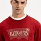 Men's Brand Logo Red Crew Neck Sweater