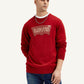 Men's Brand Logo Red Crew Neck Sweater