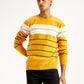 Men's Striped Mustard Crew Neck Sweater