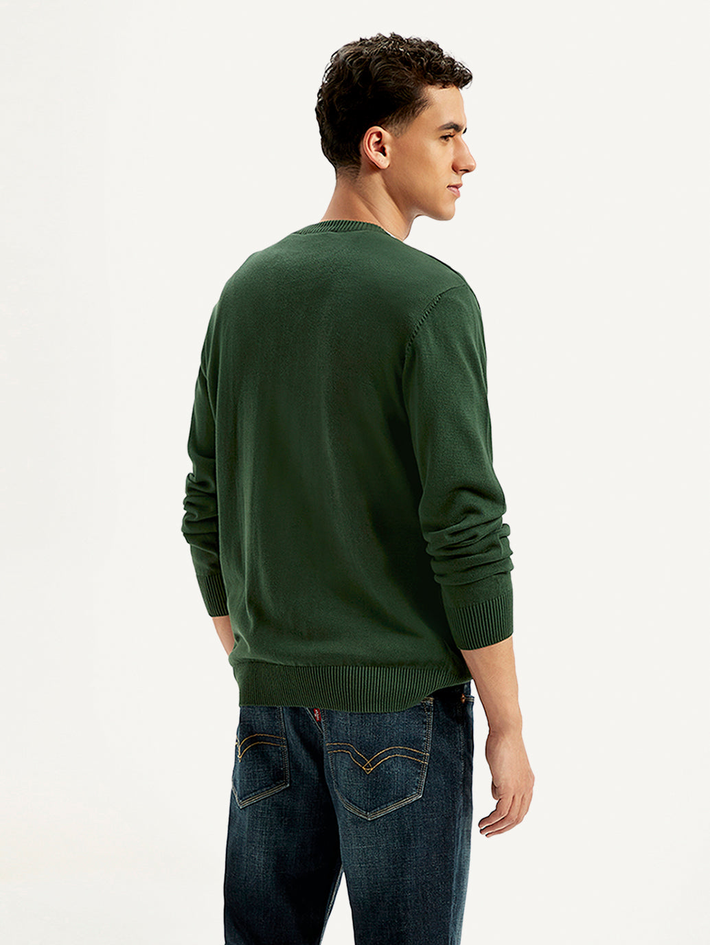 Men's Brand Logo Green Crew Neck Sweater - c9c30707-5b57-418c-8027-28d73be9c7d4 View