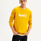 Men's Brand Logo Yellow Crew Neck Sweater