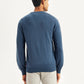 Men's Graphic Print Blue Crew Neck Sweater