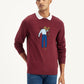 Men's Graphic Print Maroon Crew Neck Sweater - 0b918b6c-76da-4621-bb37-0d9e0b494bec View