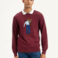 Men's Graphic Print Maroon Crew Neck Sweater - eeba0ebc-6706-477e-8245-6b1f63774c43 View