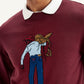 Men's Graphic Print Maroon Crew Neck Sweater - b16e3fb8-3b0f-47de-99e1-ceee0bbcc47e View