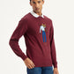 Men's Graphic Print Maroon Crew Neck Sweater - 3c862aff-e1cf-4eff-8b53-a26fca5f1942 View