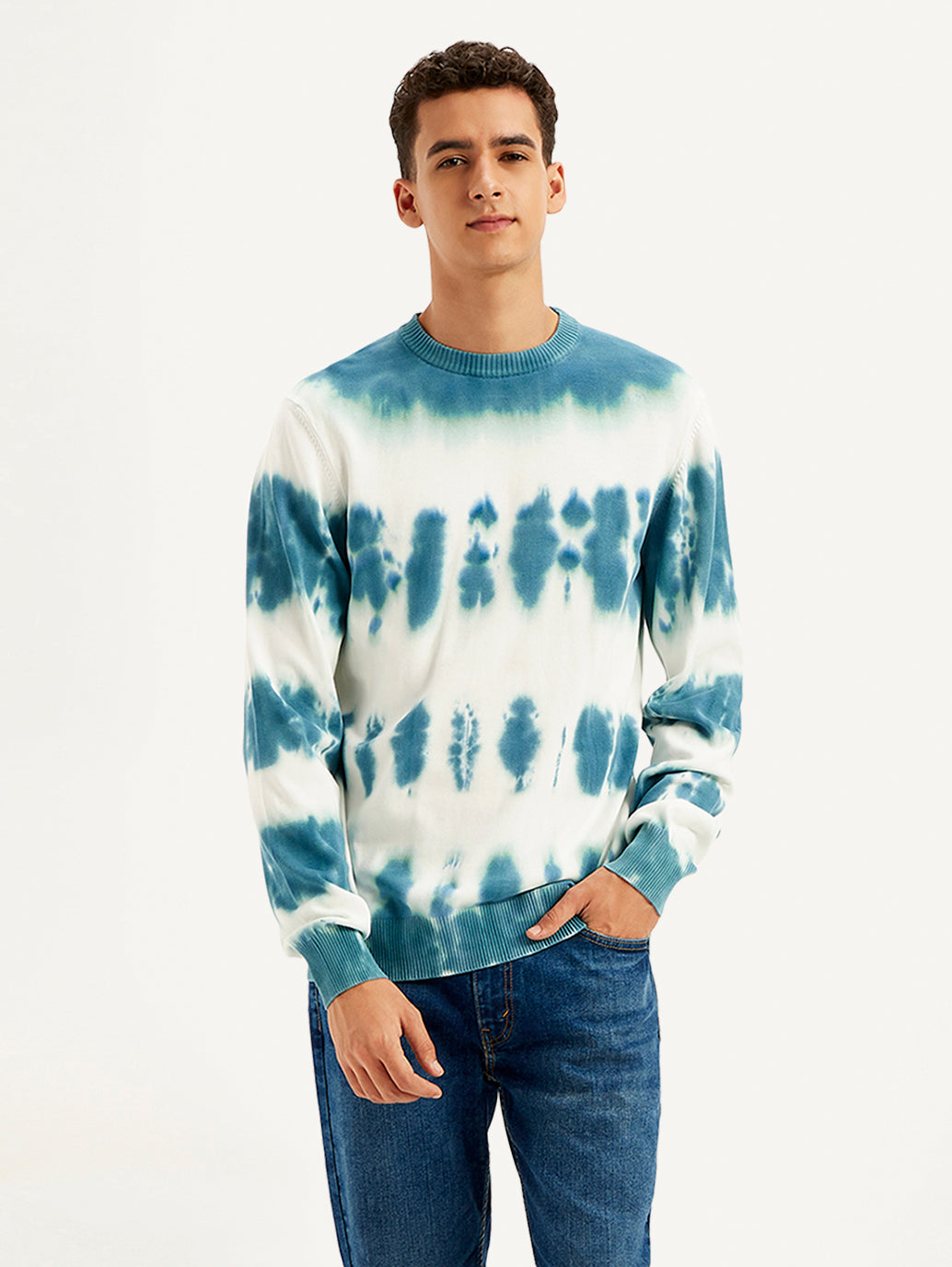 Men's Tie-Dye Crew Neck Sweater - 3a147326-0879-40d3-9c76-d257548e3c3a View