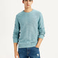 Men's Chevron Light Blue Crew Neck Sweater - Styleshot View