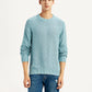 Men's Chevron Light Blue Crew Neck Sweater - Front View