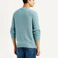 Men's Chevron Light Blue Crew Neck Sweater - Back View