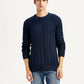 Men's Indigo Crew Neck Sweater - Front View