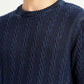 Men's Indigo Crew Neck Sweater - Detail View