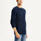 Men's Indigo Crew Neck Sweater - Side View