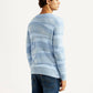 Men's Abstract Light Blue Crew Neck Sweater - Back View