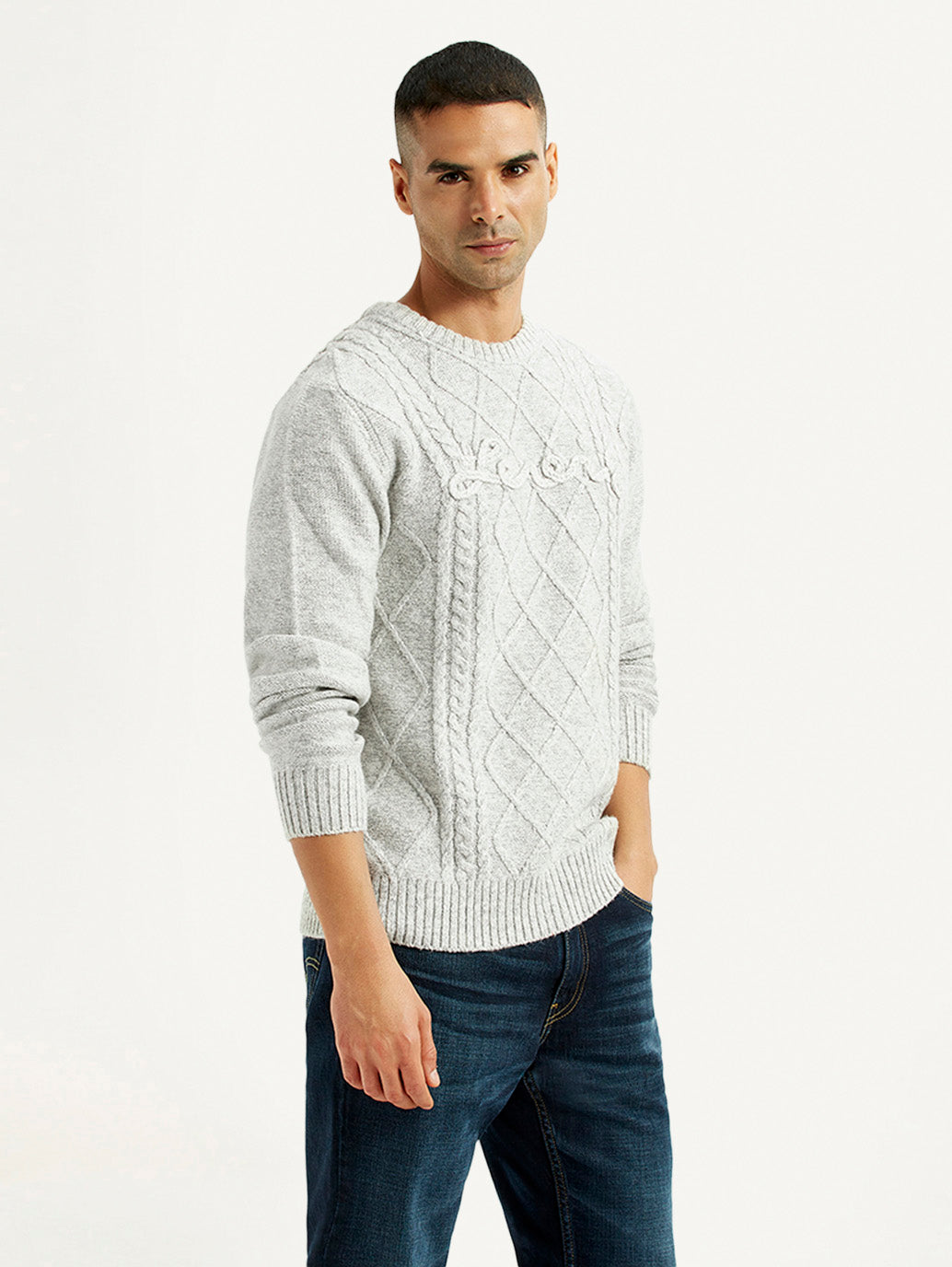 STILL JACQUARD CREWNECK yoke 22aw STILL JACQUARD CREWNECK YOKE