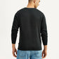 Men's Graphic Black Crew Neck Sweater - Back View