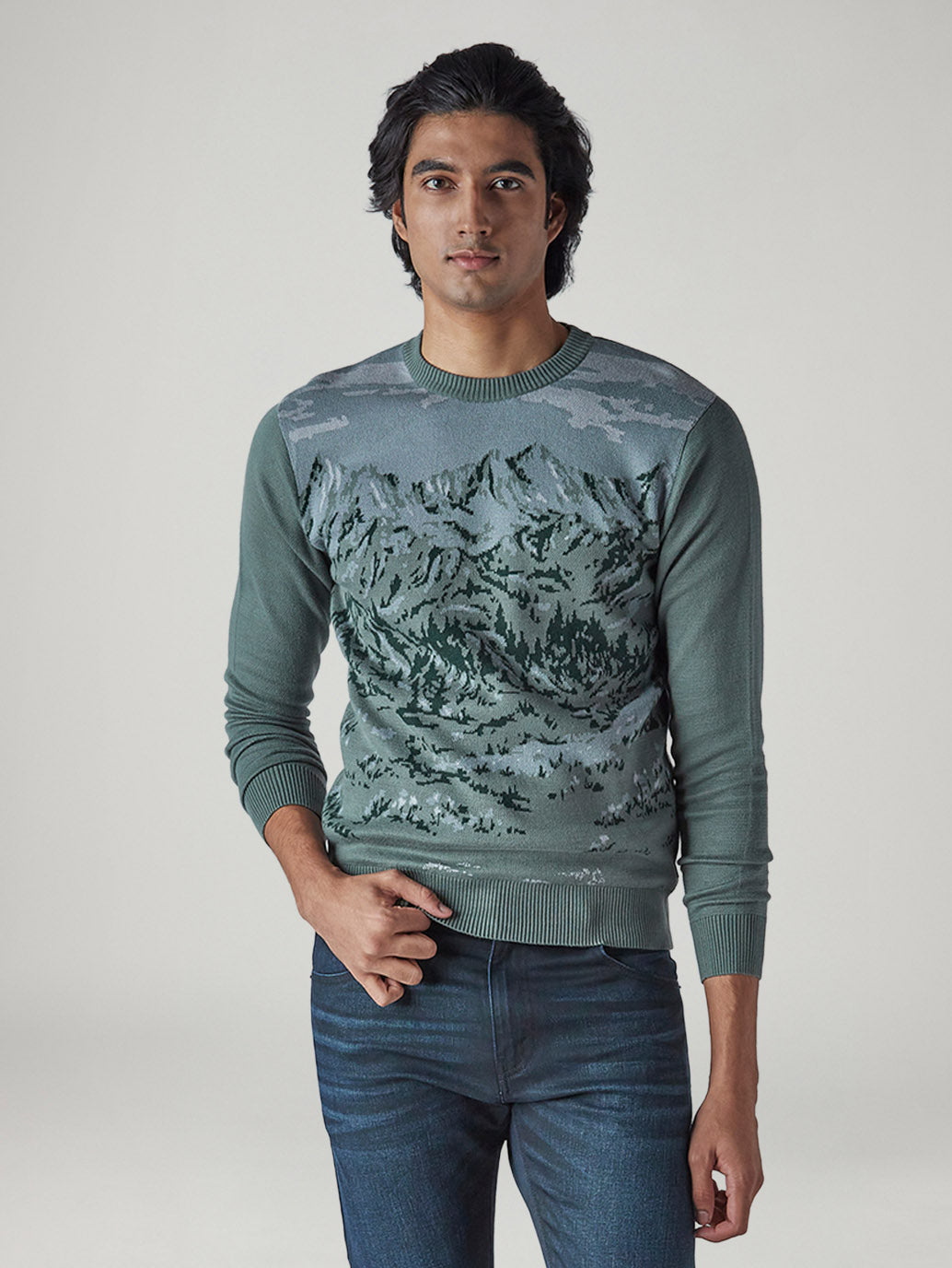 Men's Graphic Print Regular Fit Sweater
