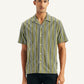 Men's Striped Regular Fit Camp Shirt