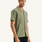 Men's Striped Regular Fit Camp Shirt