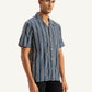 Men's Striped Regular Fit Camp Shirt